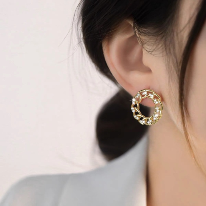 Circle Zirconia Earrings