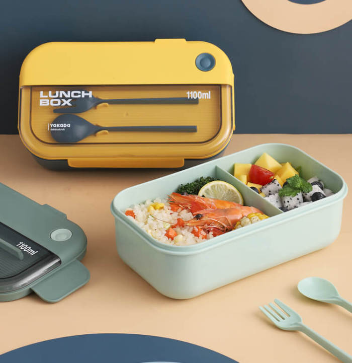 Bento Box Rectangular Plastic Divided 37oz