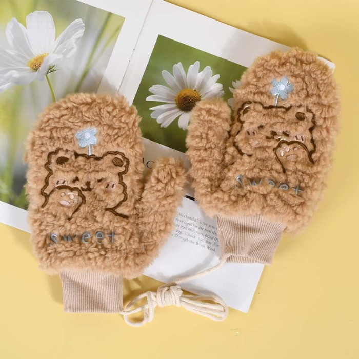 Women Winter Gloves Full Fingers Fleece Lining