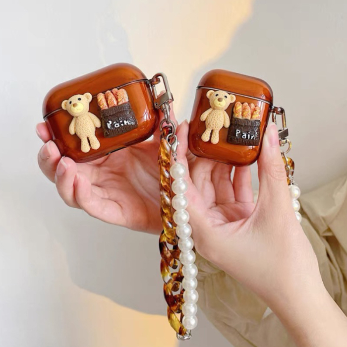 Airpod Pro Case with Brown Bear Chain