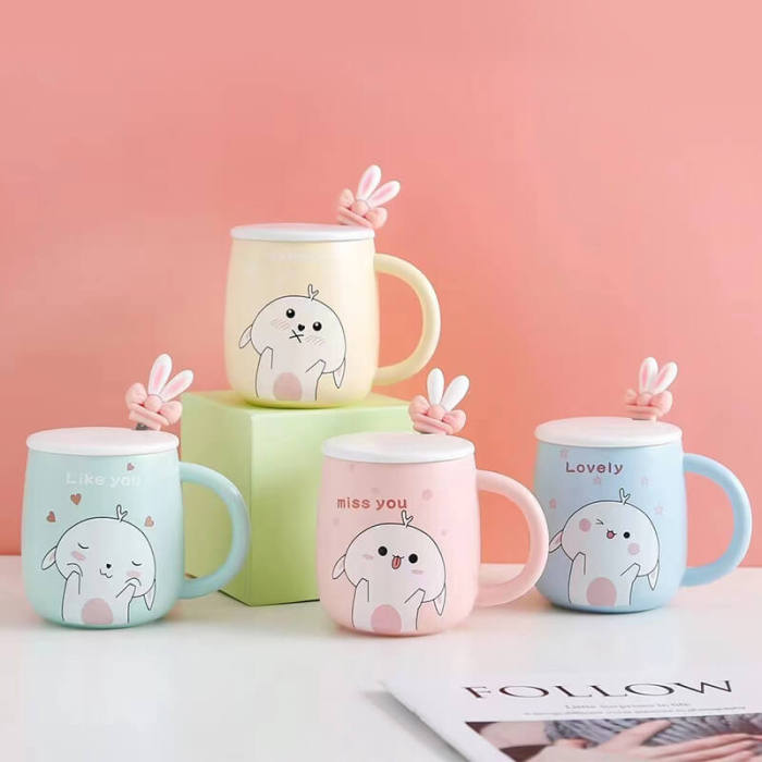 Rabbit Bow Ceramic Mug