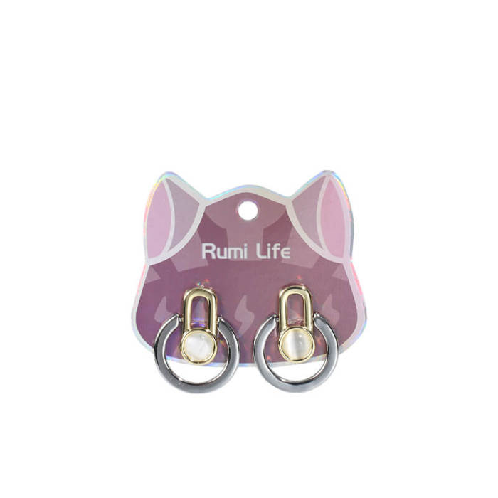 Circular Cat Eye Drop Earrings