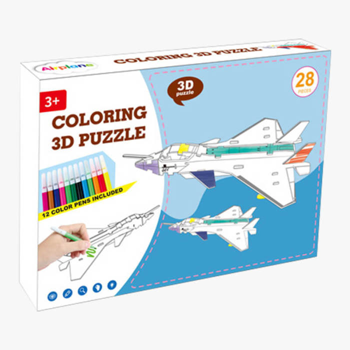 3D Coloring Puzzle-Airplane