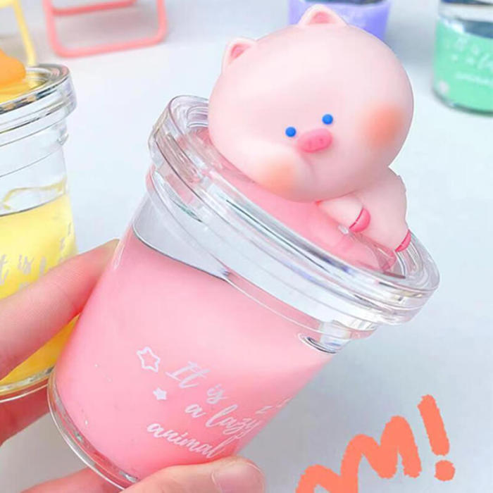 Sleepy Bunny and Piggy Cartoon Figurine