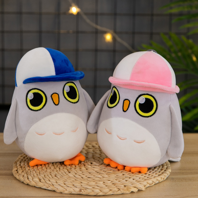 Owl Stuffed Toy with Cap 7.87"
