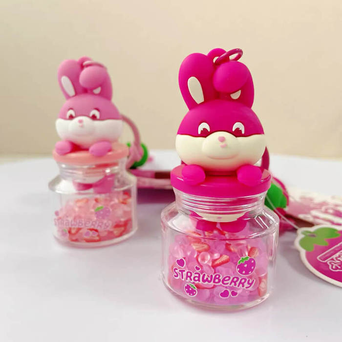 Scented Strawberry Rabbit Keychain Bag Decoration