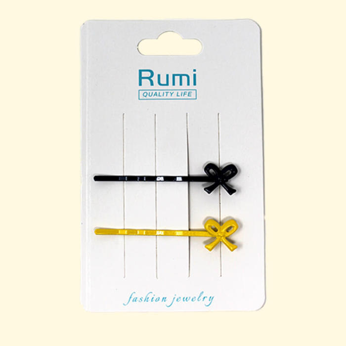 Color Bow Hairpin Set 2pcs