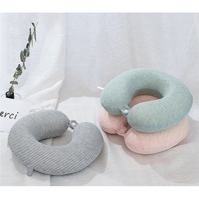 Striped U-shaped Neck Pillow
