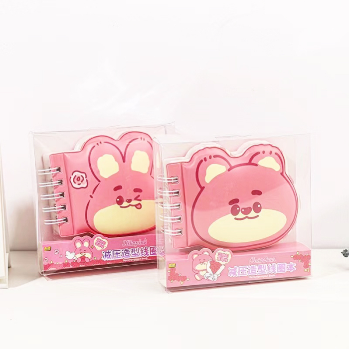 Pink Rabbit & Bear Notebook