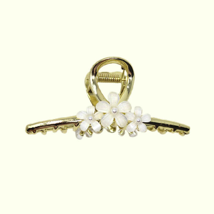 Glass Flower Hair Claw Clip