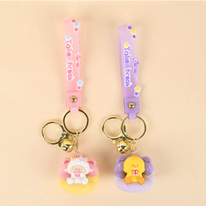 Cozy Duck and Baby Sheep Keychain