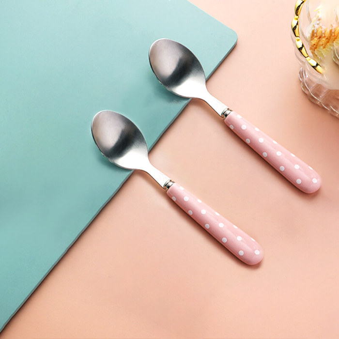 Pink Polka Dot Spoon