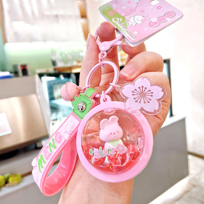 Cherry Blossom Bunny Keychain
