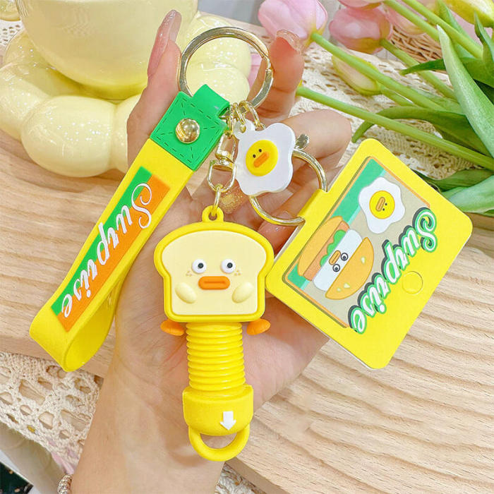 Egg and Toast Keychain