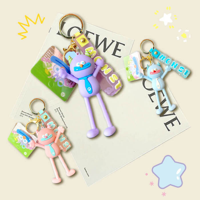 Cartoon Working Monster Keychain