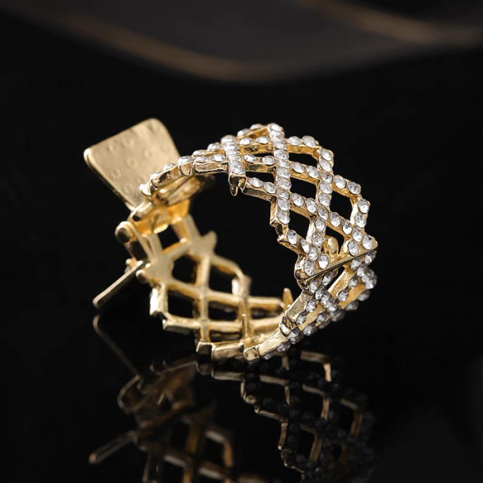 Mesh Rhinestone Ponytail Holder