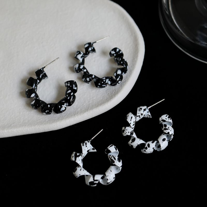 Black&White Hoop Earrings