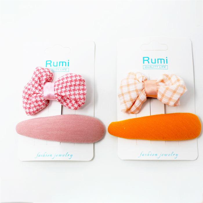 Fabric Bow Kids Hair Clips Set 2PCS