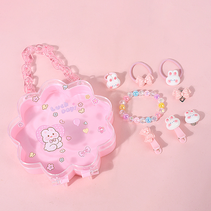 Sunflower Box Cartoon Bracelet and Hair Clip Set