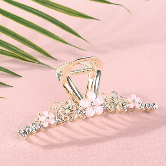 Colored Glaze Flower Claw Hair Clip