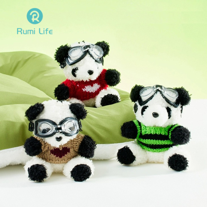 Plush Pilot Panda Keychain
