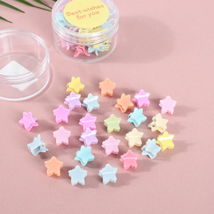 Boxed Pentagram Mini Hair Clips Set