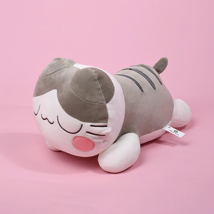 Lying Cat Throw Pillow 17.7Inch - Gray