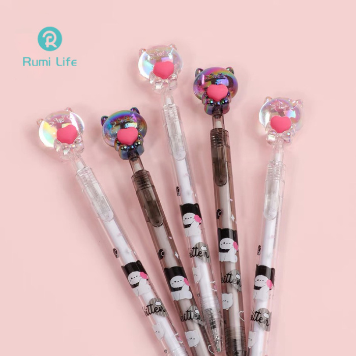 Crystal Love Cat Press Gel Pen